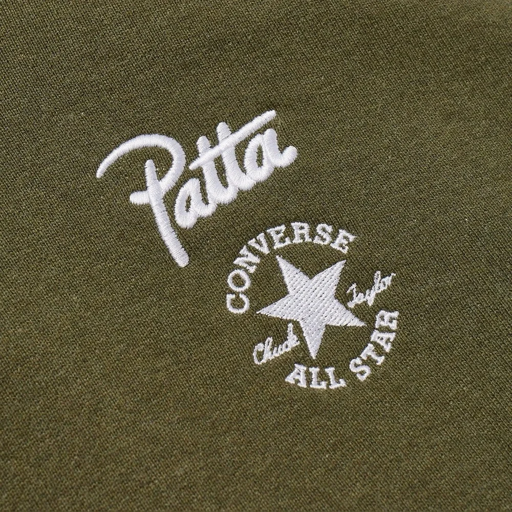 Converse x Patta Gold Pullover Olive Green Standard Hoodie Unisex Collab NEW L - Picture 6 of 10